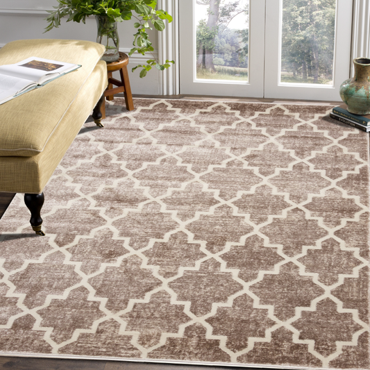 Jersey Shield Brown Modern Rug | bargiania.com | Modern Rugs-Bargainia.com