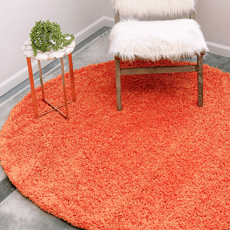 Orange Thick Shaggy Rug - California