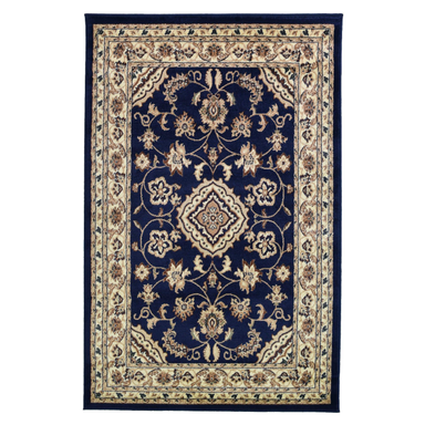 Indiana Floral Navy Traditional Rug | bargiania.com | Traditional Rugs-Bargainia.com