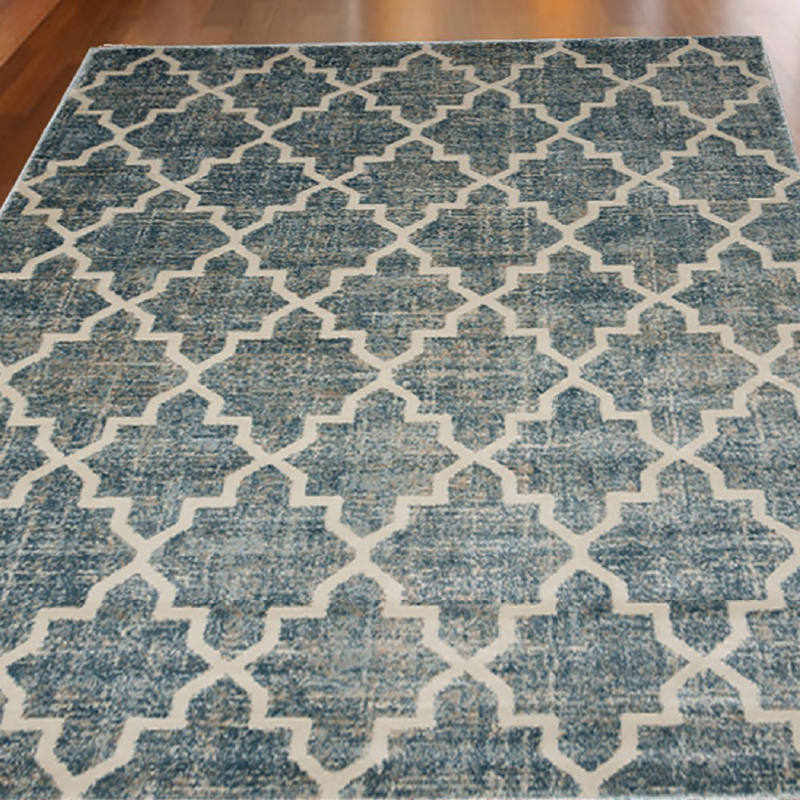 Jersey Shield Blue Modern Rug | bargiania.com | Modern Rugs-Bargainia.com