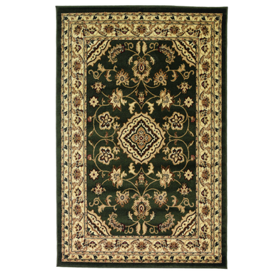 Indiana Floral Green Traditional Rug | bargiania.com | Traditional Rugs-Bargainia.com