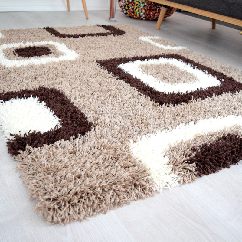 California Beige Boxed Shaggy Rug | bargainia.com | Shaggy-Bargainia.com