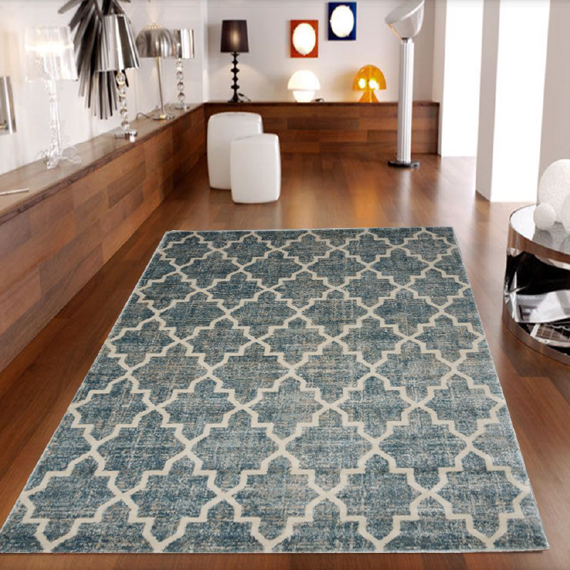 Jersey Shield Blue Modern Rug | bargiania.com | Modern Rugs-Bargainia.com