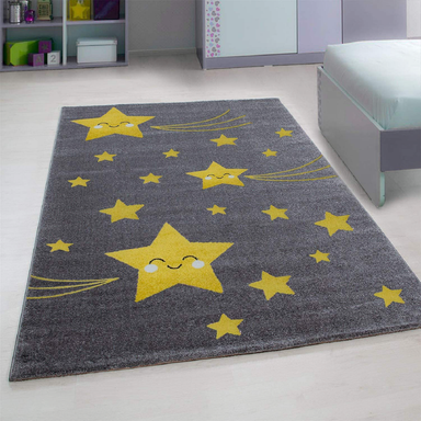 Yellow Stars Rug | Kids Bedroom Rug | bargainia.com-Bargainia.com