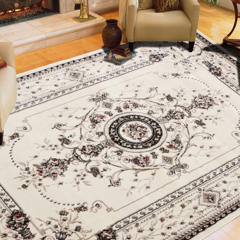 Jersey Classical Cream Rug | bargiania.com | Classic Designs-Bargainia.com