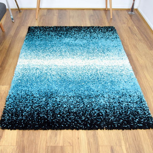 California Teal Blend Shaggy Rug | bargainia.com | Shaggy-Bargainia.com