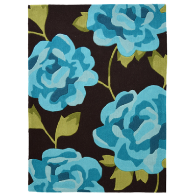 Teal Floral Rug | Rug Masters | Free UK Delivery