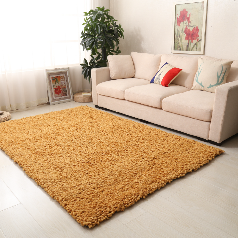 Snug Plain Shaggy Rug - Orange | bargainia.com | Shaggy-Bargainia.com