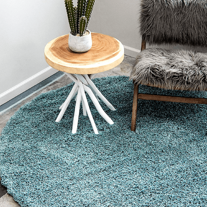 Duck Egg Blue Thick Shaggy Rug - California