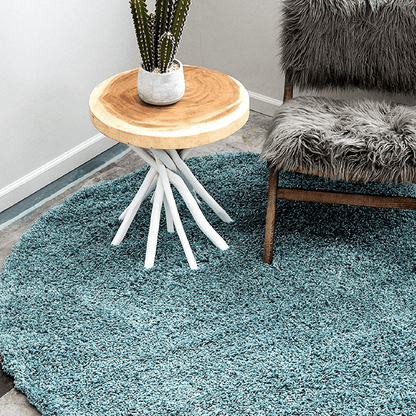 Duck Egg Blue Thick Shaggy Rug - California