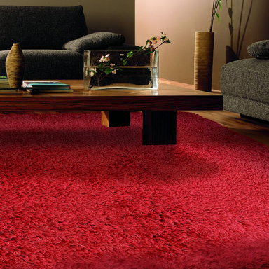 Red Solid Shaggy Rug | Shag Pile Rug-Bargainia.com