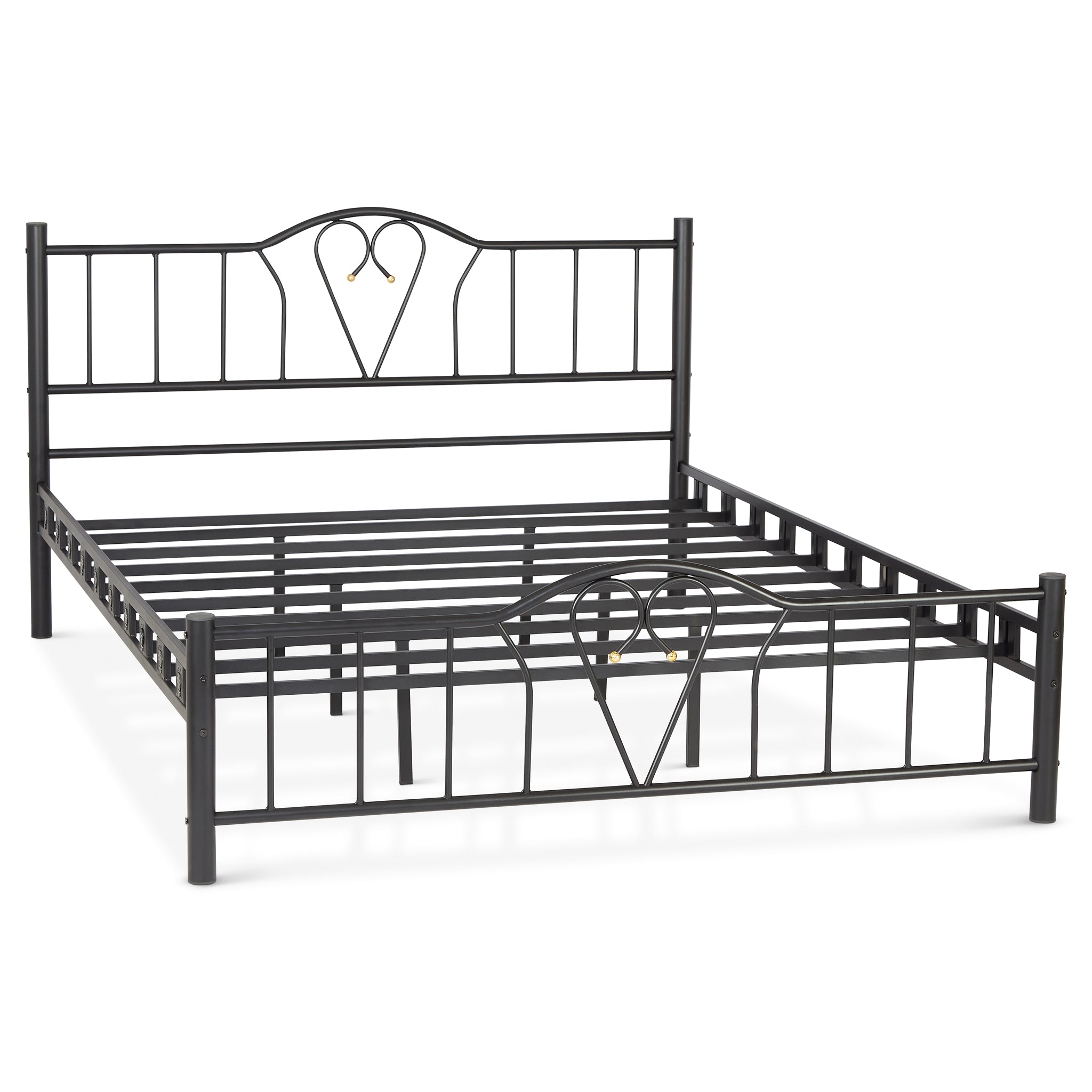 Orkide Metal 4'6FT Double Bed Frame - Black