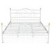 Truva Metal King Size Bedstead - 160 x 200cm - Silver-Bargainia.com