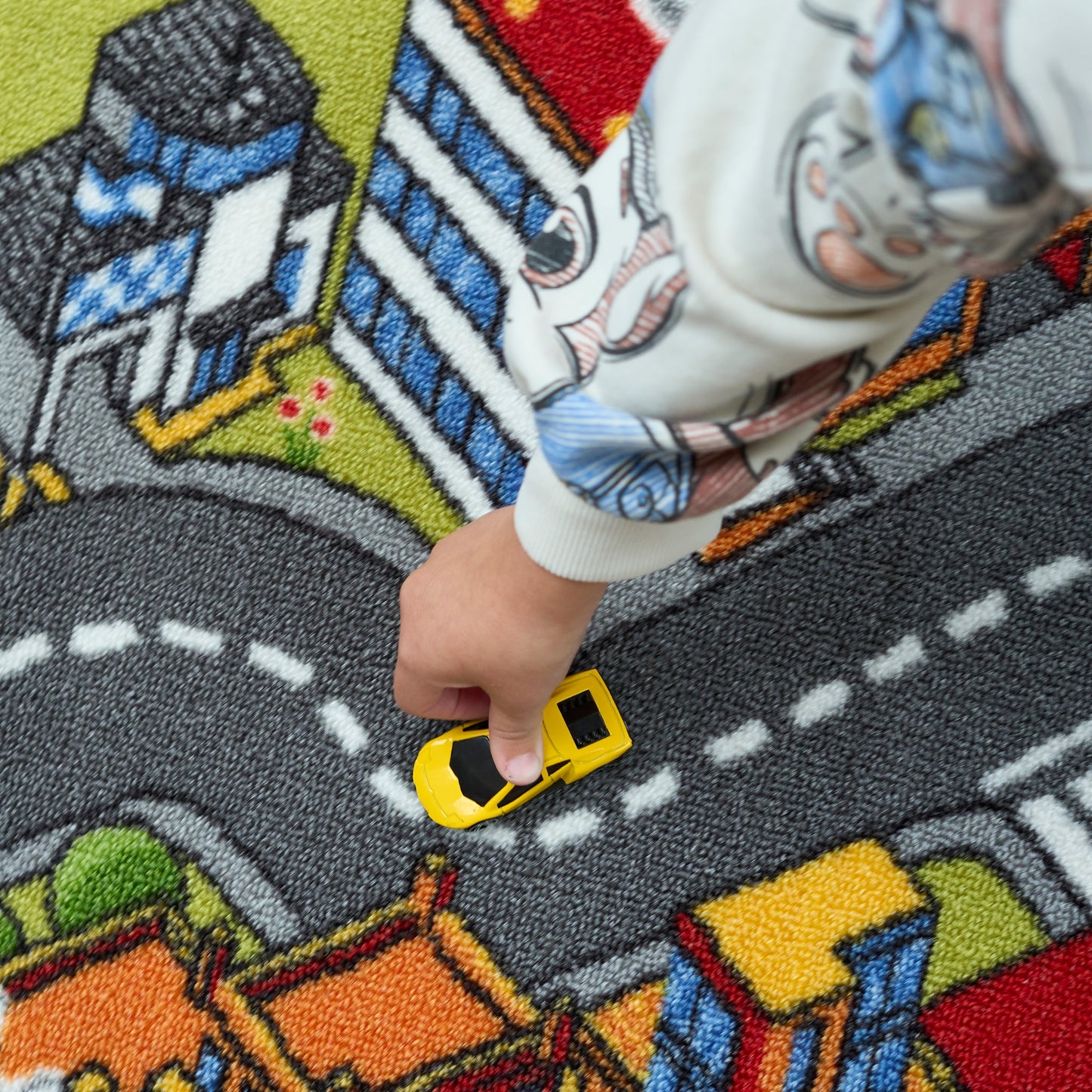 Big City Car Bright Play Mat Non Slip Kids Rug