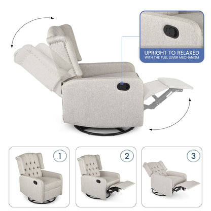 Cream Fabric Recliner Armchair Features