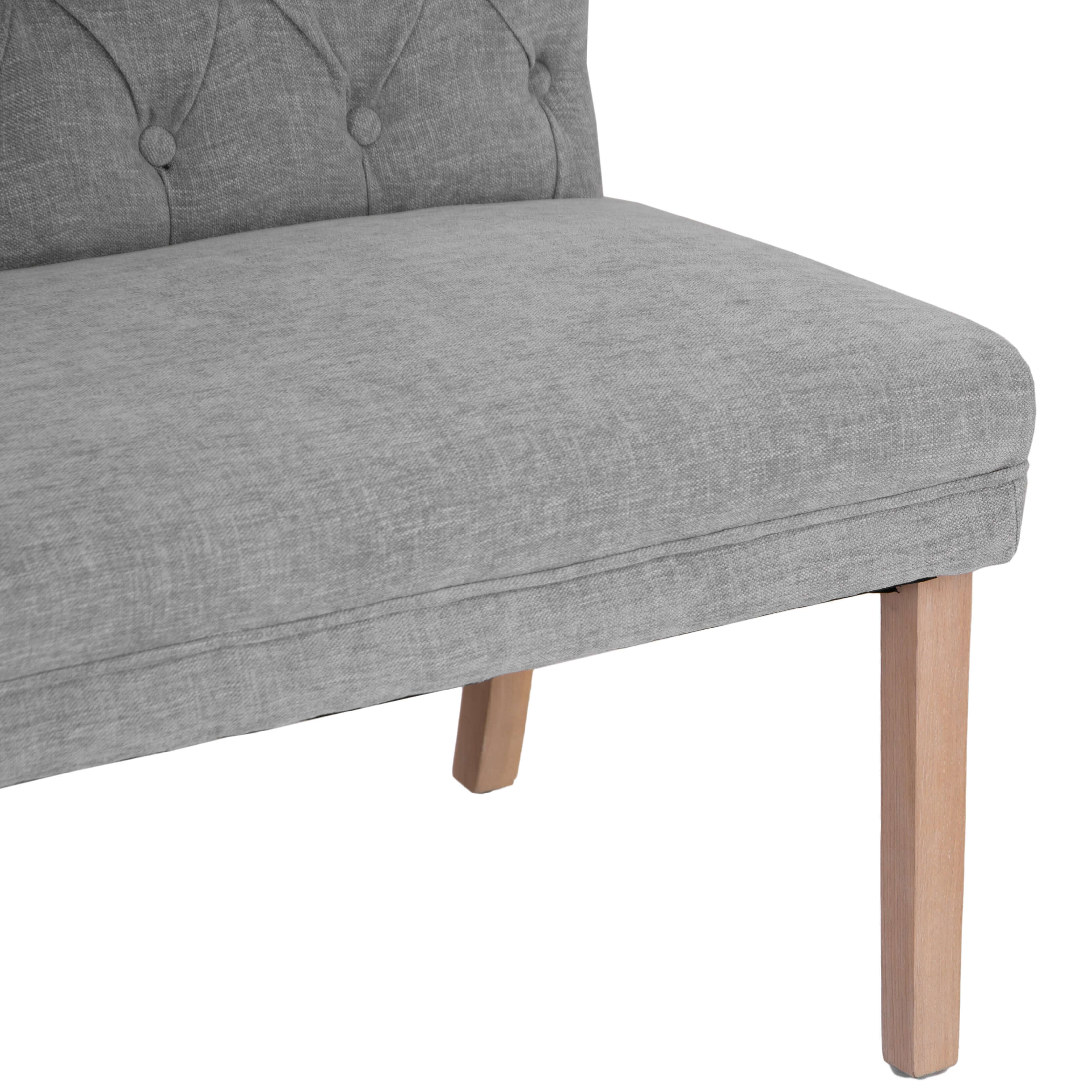 Button Back Corner Bench - Left Hand - Grey