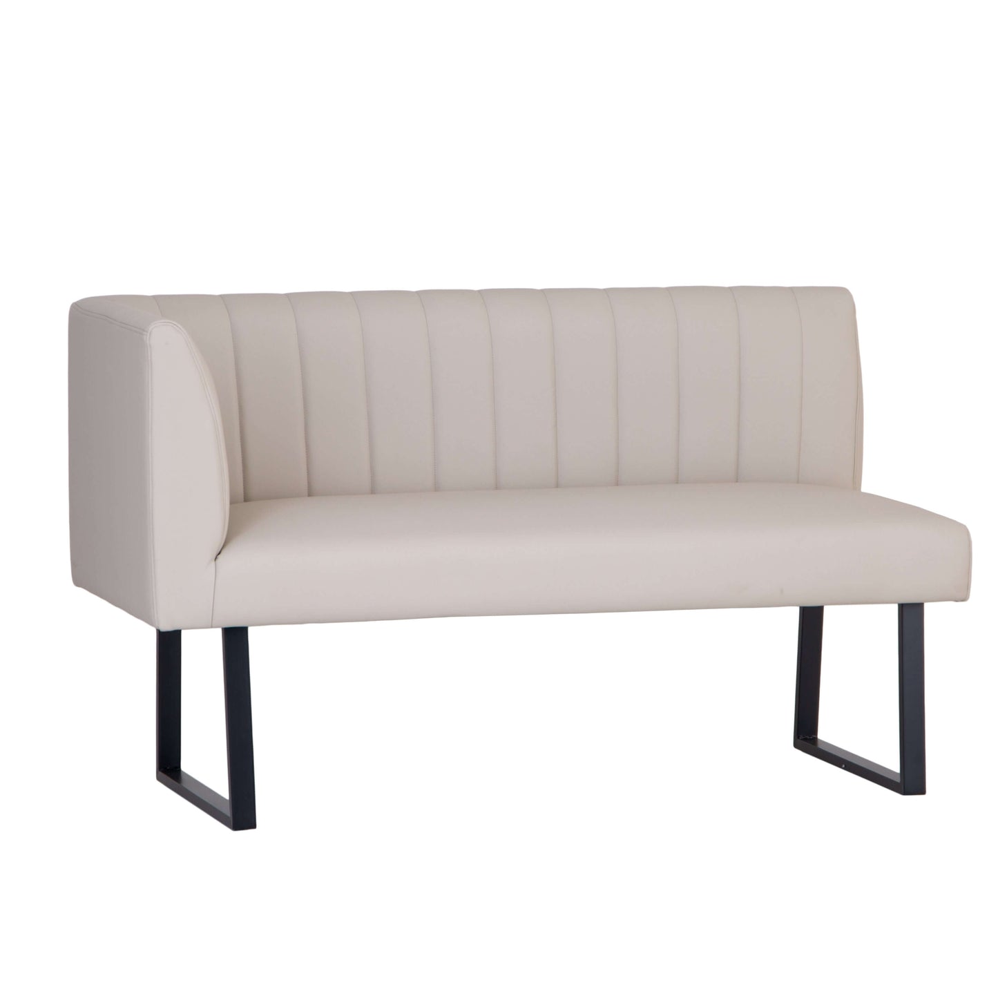 Faux Leather Left Hand Bench - Taupe