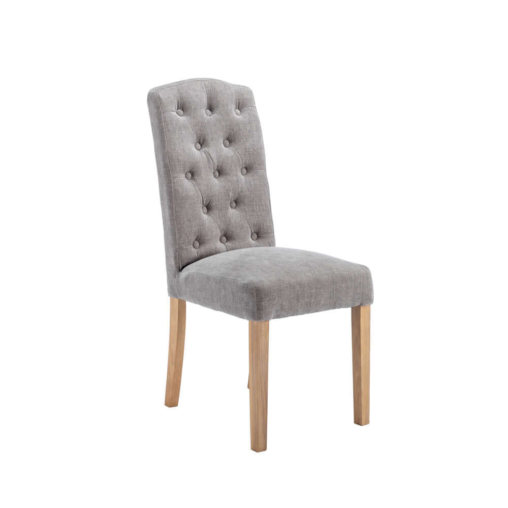 Button Back Dining Chair - Grey