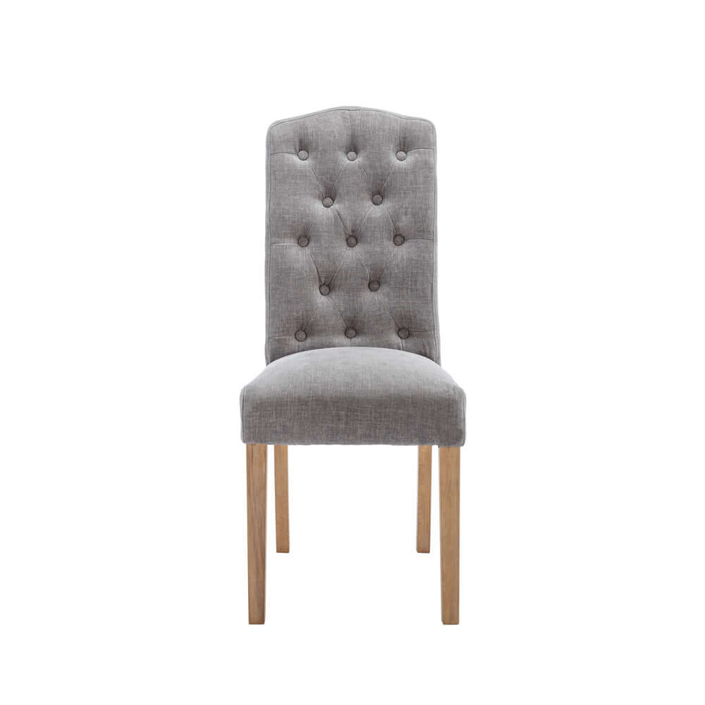 Button Back Dining Chair - Grey