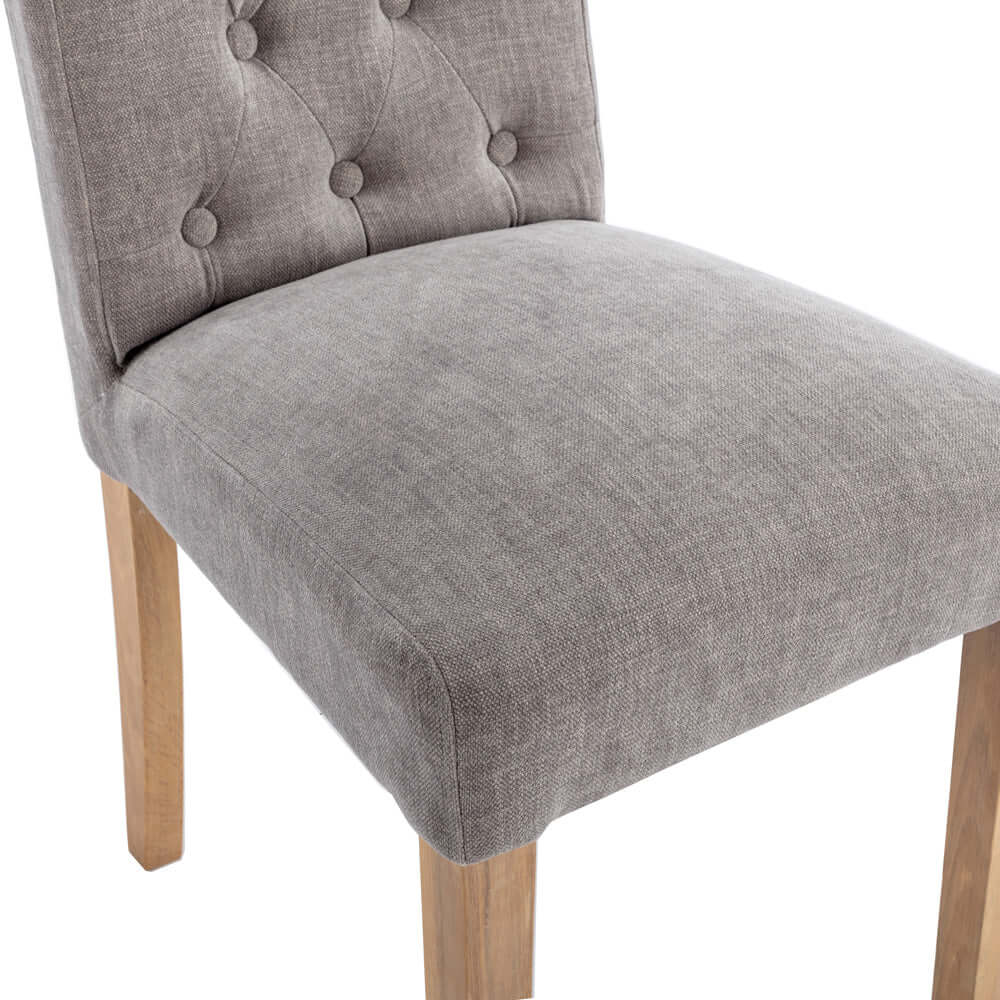 Button Back Dining Chair - Grey