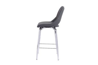 Faux Leather Swivel Bar Stool - Dark Grey