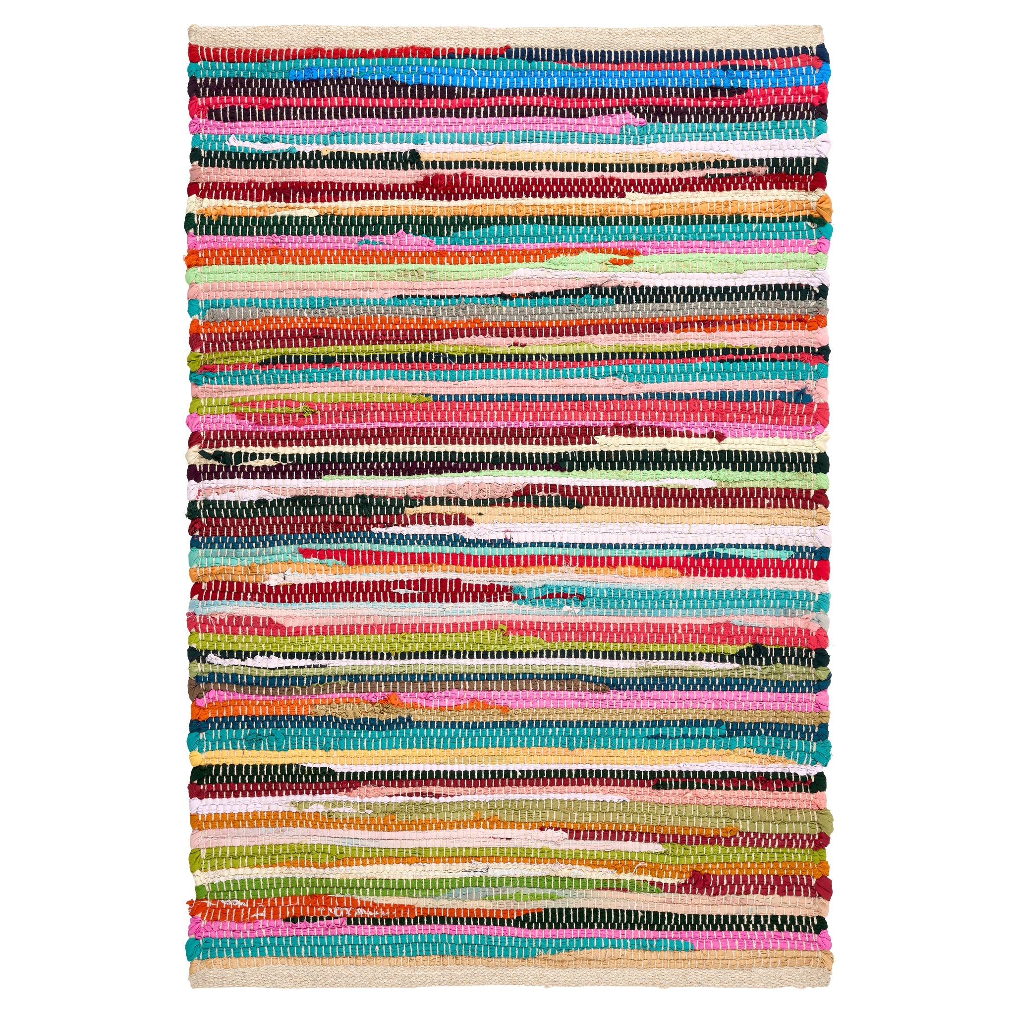 Chindi Handwoven Multi Coloured Recycled Rag Rug