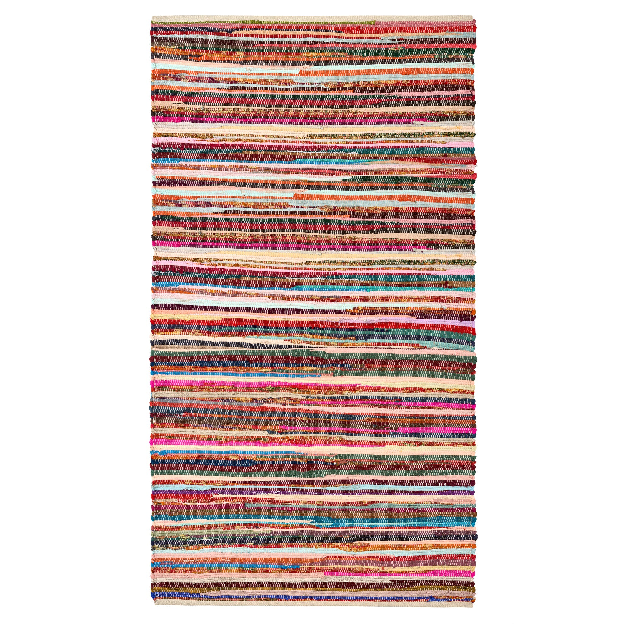 Chindi Handwoven Multi Coloured Recycled Rag Rug