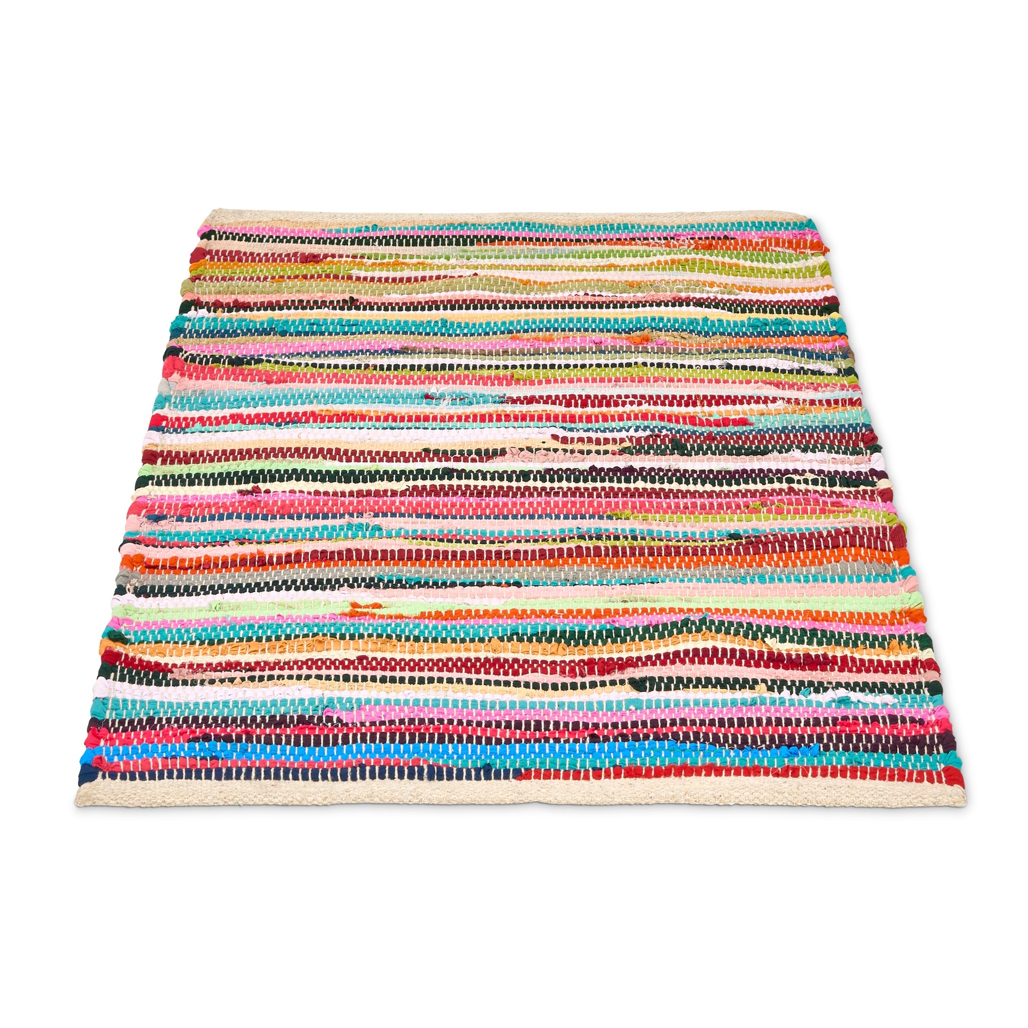 Chindi Handwoven Multi Coloured Recycled Rag Rug