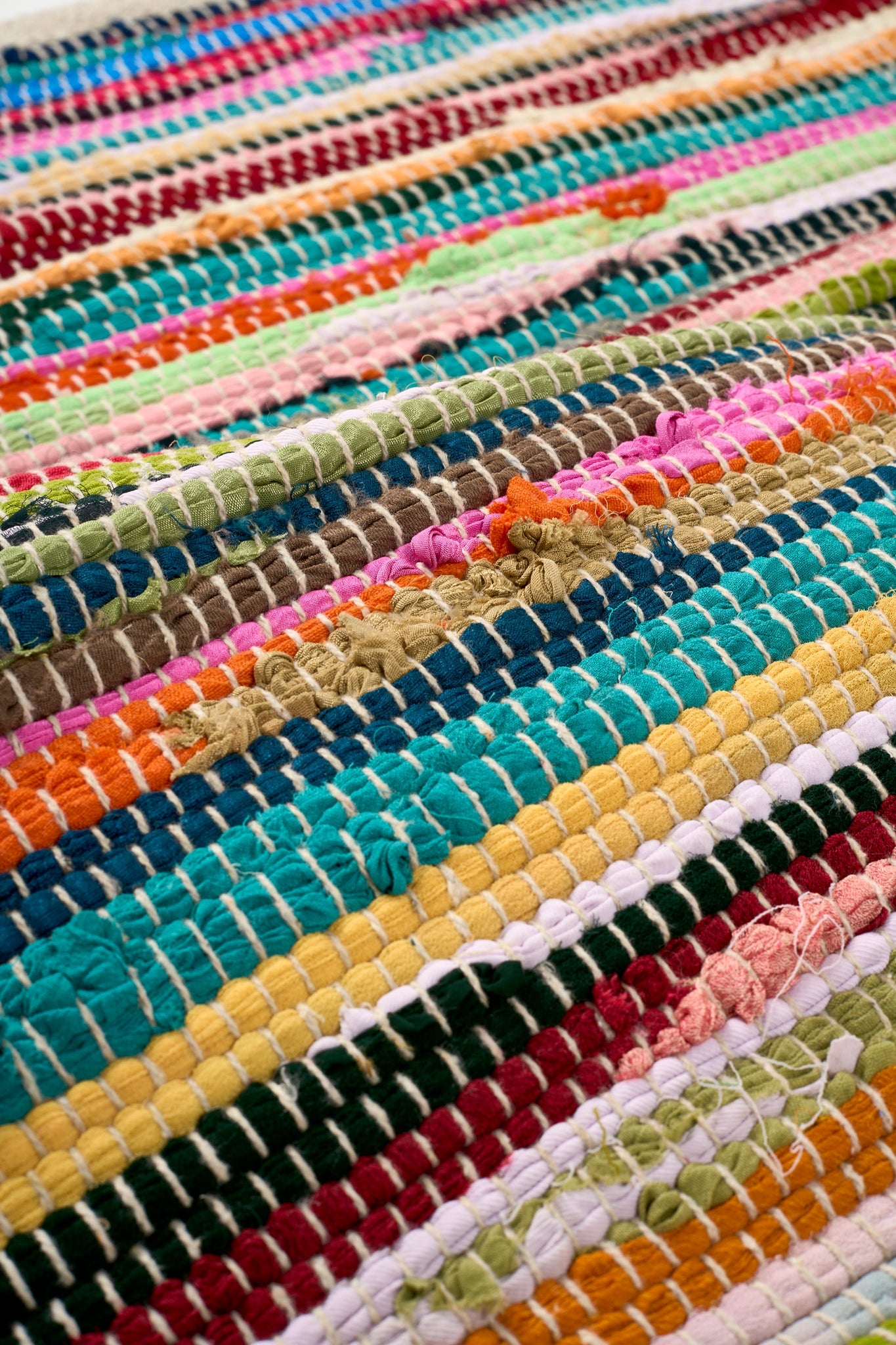 Chindi Handwoven Multi Coloured Recycled Rag Rug