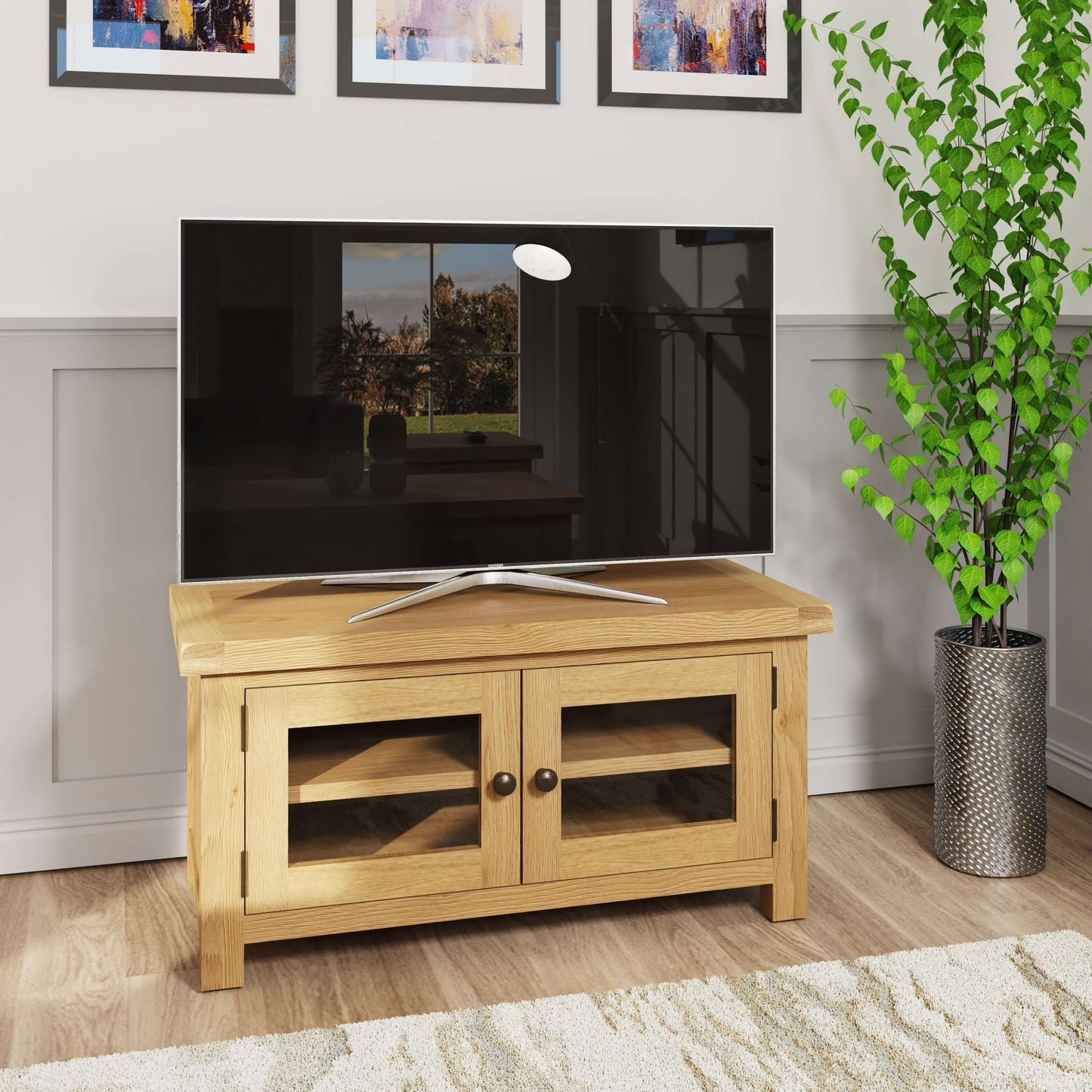 Nora Oak Standard TV Unit With Glass Doors