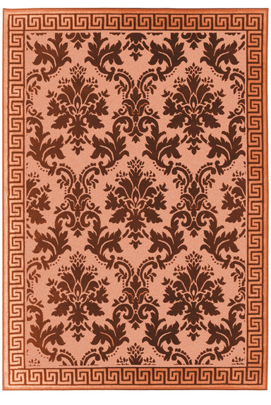 Terracotta Contemporary Damask Design Rug - Texas - Bargainia.com