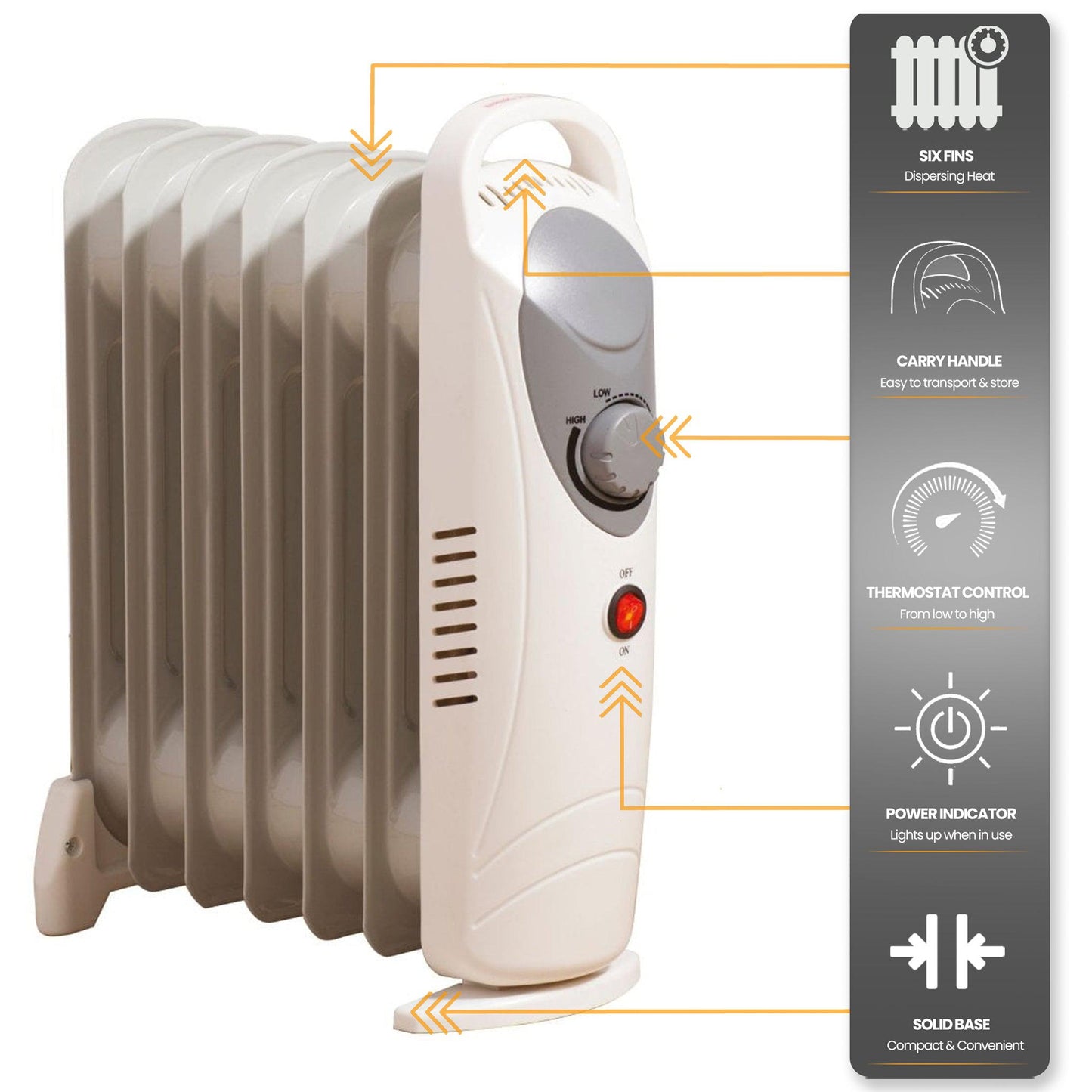 Fine Elements 800W Mini Oil-Filled Radiator-5024996705577-Bargainia.com