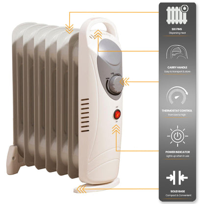 Fine Elements 800W Mini Oil-Filled Radiator-5024996705577-Bargainia.com