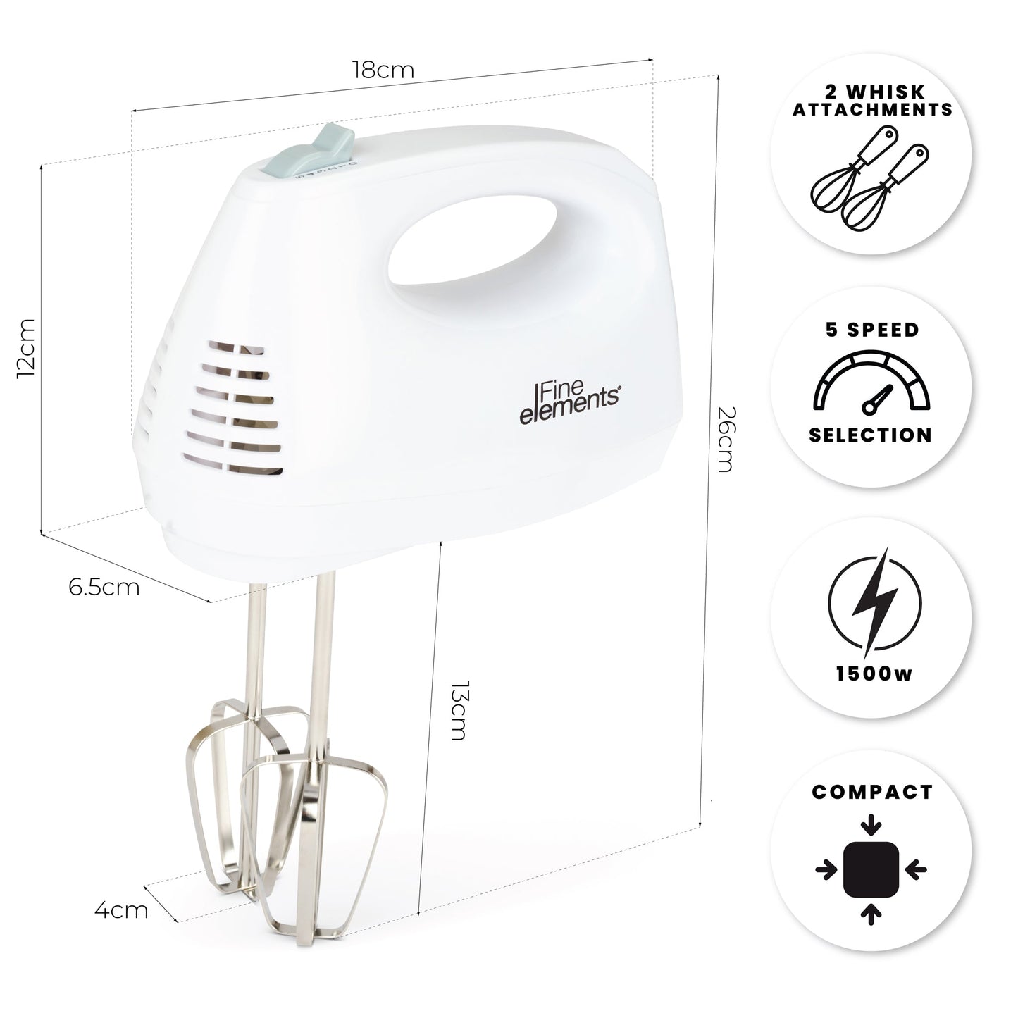 Fine Elements 150W Hand Mixer-5024996890433-Bargainia.com