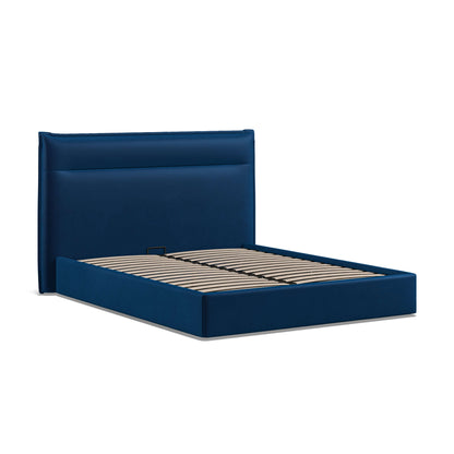 Velvet Ottoman 5FT King Size Bed - Royal Blue