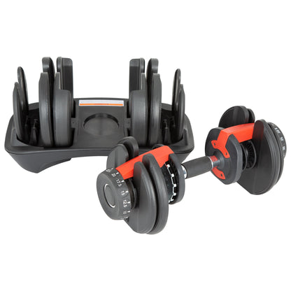 Set of 2 Adjustable Dumbbell - 5 - 52.5LBS-Bargainia.com