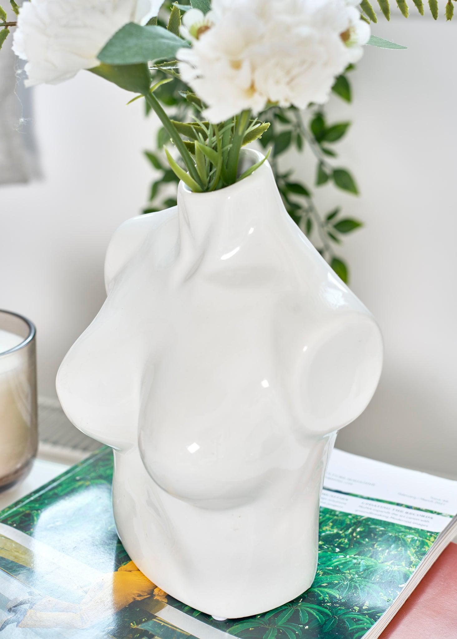 Female Silhouette Torso Vase - 20cm - Assorted Colours-Bargainia.com