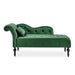 Chaise Velvet Lounge Sofa with Wooden Legs - Green-5056536103161-Bargainia.com