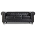 Faux Leather Chesterfield Sofa Suite - Black-Bargainia.com