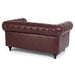 Faux Leather Chesterfield Sofa Suite - Brown-Bargainia.com