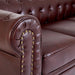 Faux Leather Chesterfield Sofa Suite - Brown-Bargainia.com