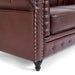 Faux Leather Chesterfield Sofa Suite - Brown-Bargainia.com