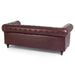 Faux Leather Chesterfield Sofa Suite - Brown-Bargainia.com