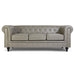 Faux Leather Chesterfield Sofa Suite - Grey-Bargainia.com