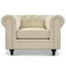 Velvet Chesterfield Sofa Suite - Cream-Bargainia.com