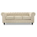 Velvet Chesterfield Sofa Suite - Cream-Bargainia.com