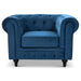 Velvet Chesterfield Sofa Suite - Navy Blue-Bargainia.com