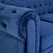 Velvet Chesterfield Sofa Suite - Blue-Bargainia.com