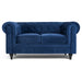 Velvet Chesterfield Sofa Suite - Blue-Bargainia.com