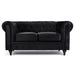 Velvet Chesterfield Sofa Suite - Black-Bargainia.com